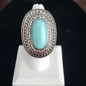 Turquoise and Silver Statement Ring